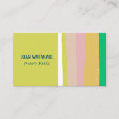 Roze groene Gold Minimalistische Stripes Handgemaa Visitekaartje (Voorkant)