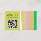 Roze groene Gold-minimalistische strips Eenvoudige Kortingskaartje (Voorkant)