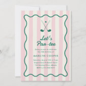 Roze + Groene Golf 30ste verjaardagsfeest Kaart (Voorkant)