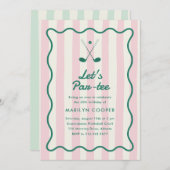 Roze + Groene Golf 30ste verjaardagsfeest Kaart (Voorkant / Achterkant)
