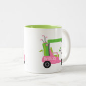 Roze & Groene Golf Gepersonaliseerde Mok (Voorkant rechts)