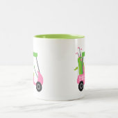 Roze & Groene Golf Gepersonaliseerde Mok (Center)
