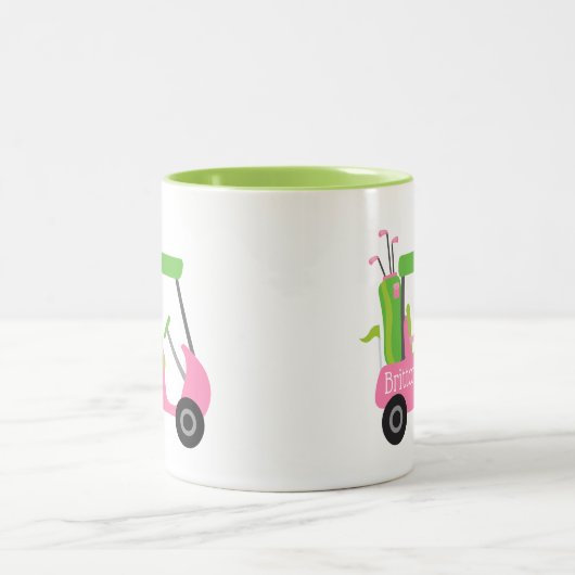 Roze & Groene Golf Gepersonaliseerde Mok (Center)