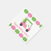 Roze & Groene Golf Gepersonaliseerde Party Napkins Servet (Hoek)