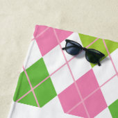 Roze & Groene Golf Gepersonaliseerde Strandhanddoe Strandlaken (In situ)