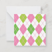 Roze & Groene Golf Personaliseer Gift Enclosure Ka Notitiekaartje (Achterkant)