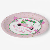 Roze & Groene Golf Thema Gepersonaliseerde Party Papieren Bordje (Gekanteld)