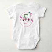 Roze & Groene Golf Thema Gepersonaliseerde Party Romper (Achterkant)