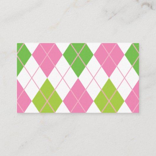 Roze & Groene Golfzaken of Contacteer Kaarten Visitekaartje (Achterkant)