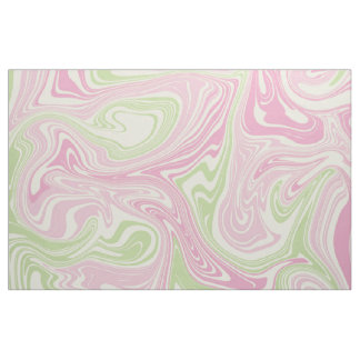 Roze Groene Golvende Strepen Retro Y2K Marmer Stof