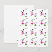 Roze & groene gondels feestdagenkaart (Voorkant / Achterkant)