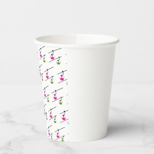 Roze & groene gondels papieren bekers (Links)