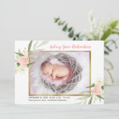 Roze groene goudbruine bruidsmeisje aankondiging (Staand voorkant)