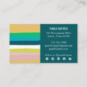 Roze groene goudminimalistische strips handgemaakt kortingskaartje (Achterkant)