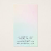 Roze groene gradiënt met juwelen-beeldschermkaart visitekaartje (Achterkant)