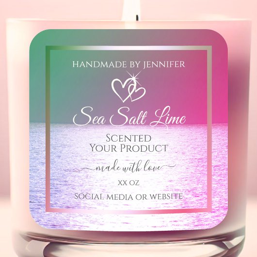 Roze groene gradiënt Ocean Product Packaging Label