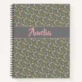 Roze groene grijze waterverf notitieboek (Voorkant)