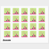 Roze groene grillige cadeaus kerst sticker (Vel)