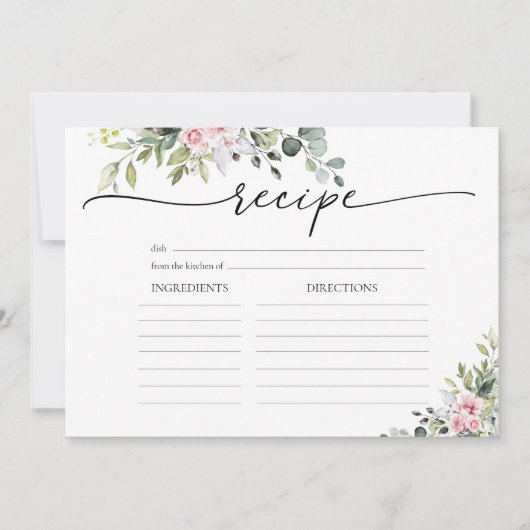 Roze Groene Grote Receptkaart Kaart (Voorkant)