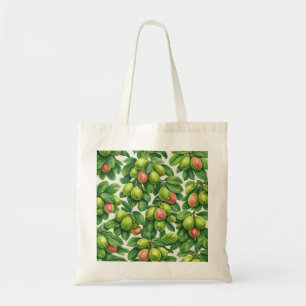 Roze Groene Guave Botanisch Patroon Tote Bag