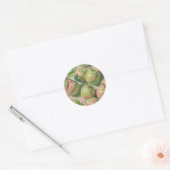 Roze Groene Guave Stilleven Ronde Sticker (Envelop)