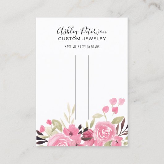 Roze groene haarfilmclip barrette display visitekaartje (Voorkant)