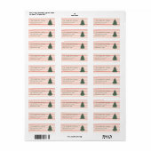  Roze Groene Hand Getrokken Kerstboom Etiket (Full Sheet)