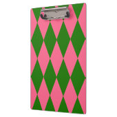 Roze Groene Harlekijn Geruite Ontwerp  Klembord (Links)