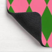 Roze Groene Harlekijn Geruite Ontwerp Muismat (Hoek)