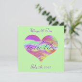 Roze & Groene Hart Bewaar de Datum Kaart (Staand voorkant)