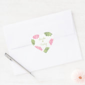 Roze & Groene Hart Bloeit Trouwring Sticker Seal (Envelop)