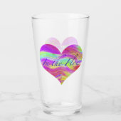Roze Groene Hart Glas (Achterkant)
