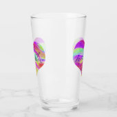 Roze Groene Hart Glas (Links)