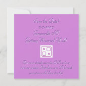Roze & Groene Hart Save the Date Uitnodiging (Achterkant)