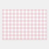 Roze Groene Harten Bloemen geruite Valentijnsdag Inpakpapier Vel (Voorkant 2)