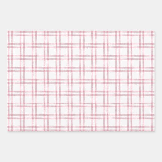 Roze Groene Harten Bloemen geruite Valentijnsdag Inpakpapier Vel (Voorkant 2)