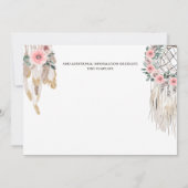 Roze groene herten geweien boho dromenvanger stam- save the date (Achterkant)