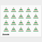 Roze & Groene Horizontale Streep | Willekeurige gr Sticker (Vel)