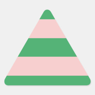 Roze & Groene Horizontale Streep Willekeurige gr Sticker