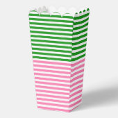 Roze + Groene Horizontale Strepen Popcorn Bedankdoosjes (Achterkant)