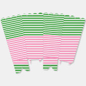 Roze + Groene Horizontale Strepen Popcorn Bedankdoosjes (Ongevouwen)