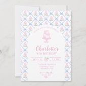 Roze Groene Hortensia Blauwe Boog Trellis Kaart (Voorkant)