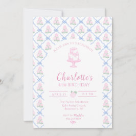 Roze Groene Hortensia Blauwe Boog Trellis Kaart