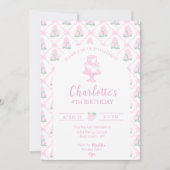 Roze & groene hortensia hekwerk met strikken kaart (Voorkant)