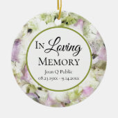 Roze Groene Hydrangea Waterverf Memorial Keepsake Keramisch Ornament (Voorkant)