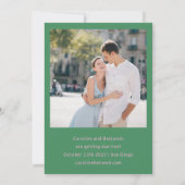 Roze Groene Informele Handgeschreven Fun Foto Brui Save The Date (Achterkant)