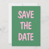 Roze Groene Informele Handgeschreven Pret Foto Bru Save The Date (Voorkant)