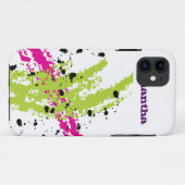 Roze groene iPhone 5 Mate Barely There™ Hoesje (Achterkant (horizontaal))