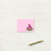 Roze groene japy Watermeloen Melon Slice Fruit Post-it® Notes (Op bureau)