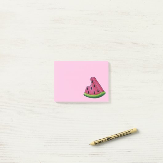 Roze groene japy Watermeloen Melon Slice Fruit Post-it® Notes (Op bureau)